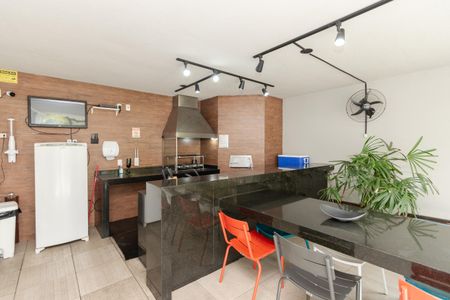 Studio à venda com 36m², 1 quarto e 1 vagaChurrasqueira