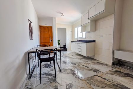 Sala/Cozinha de apartamento para alugar com 2 quartos, 78m² em Campestre, Santo André