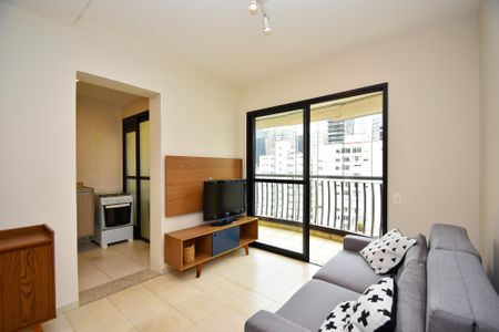 Sala de estar de apartamento para alugar com 1 quarto, 46m² em Jardim Paulista, São Paulo