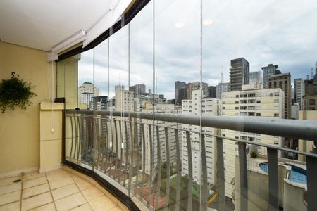varanda Sala de estar de apartamento para alugar com 1 quarto, 46m² em Jardim Paulista, São Paulo