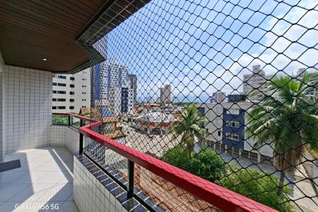 Varanda da sala  de apartamento para alugar com 1 quarto, 61m² em Guilhermina, Praia Grande