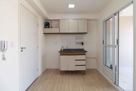 Sala e cozinha de apartamento para alugar com 1 quarto, 31m² em Vila Monumento, São Paulo