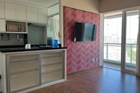 Sala de apartamento para alugar com 1 quarto, 73m² em Gonzaga, Santos