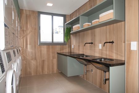 Área comum - Lavanderia de kitnet/studio para alugar com 1 quarto, 26m² em Indianópolis, São Paulo