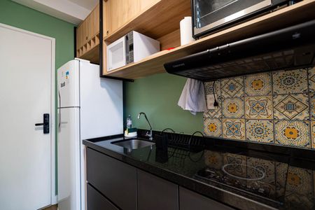 Cozinha de kitnet/studio para alugar com 1 quarto, 24m² em Consolação, São Paulo