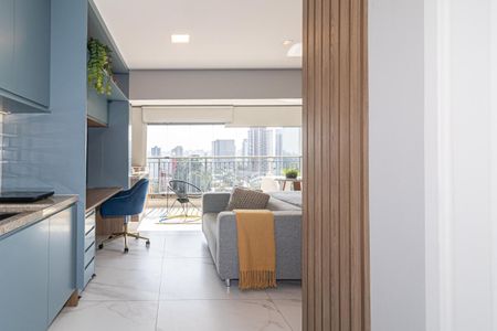 Cozinha de kitnet/studio para alugar com 1 quarto, 35m² em Indianópolis, São Paulo