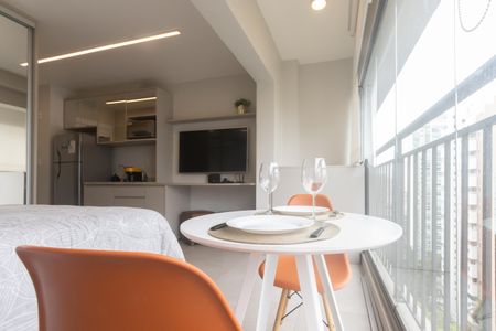 Studio à venda com 25m², 1 quarto e sem vagaVaranda