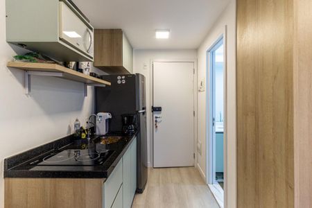 Cozinha de kitnet/studio para alugar com 1 quarto, 27m² em Vila Buarque, São Paulo