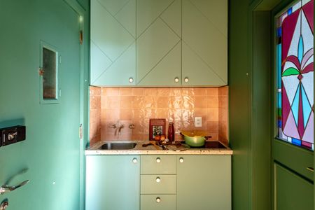 Cozinha  de kitnet/studio para alugar com 1 quarto, 35m² em Vila Buarque, São Paulo