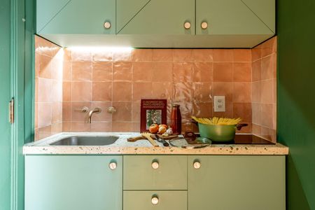 Cozinha  de kitnet/studio para alugar com 1 quarto, 35m² em Vila Buarque, São Paulo