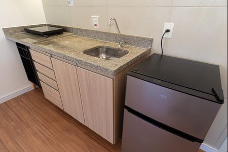 Cozinha de apartamento à venda com 1 quarto, 26m² em Bela Vista, São Paulo