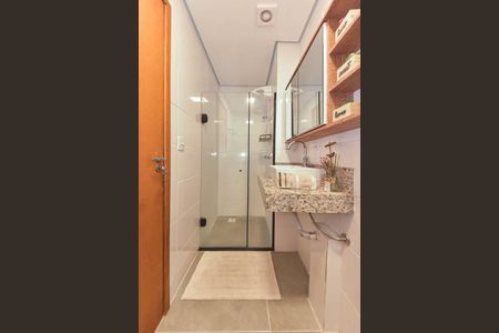 Banheiro Social de kitnet/studio para alugar com 1 quarto, 25m² em Chácara Santo Antônio (zona Sul), São Paulo