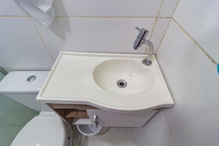Detalhe - Banheiro de kitnet/studio para alugar com 1 quarto, 22m² em Vila Regente Feijó, São Paulo