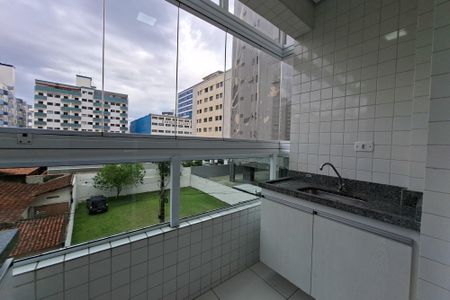 Varanda da sala  de apartamento para alugar com 2 quartos, 60m² em Nova Mirim, Praia Grande