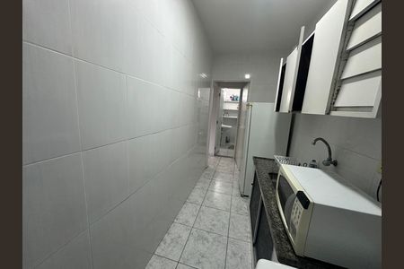 Cozinha de apartamento para alugar com 1 quarto, 45m² em Centro, São Vicente