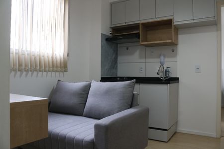 Sala e Cozinha Integrada de apartamento para alugar com 1 quarto, 24m² em Barra Funda, São Paulo