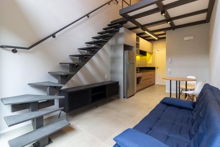 Sala/Cozinha de apartamento à venda com 1 quarto, 43m² em Jardim das Bandeiras, São Paulo
