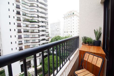 Varanda da Sala de apartamento para alugar com 1 quarto, 45m² em Jardim Paulista, São Paulo