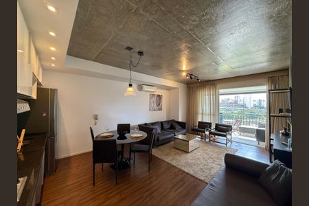 Sala  de apartamento para alugar com 1 quarto, 69m² em Cidade Monções, São Paulo