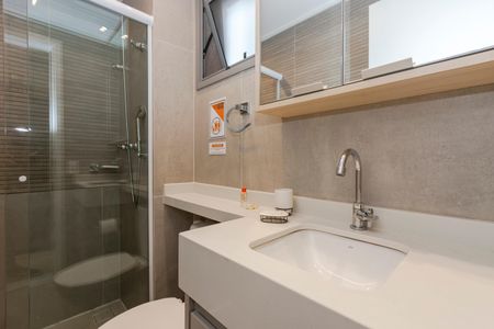Studio para alugar com 27m², 1 quarto e sem vaga Studio para alugar com 27m², 1 quarto e sem vagaBanheiro