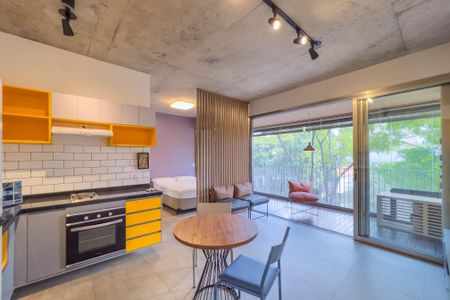 Sala e cozinha de kitnet/studio para alugar com 1 quarto, 44m² em Vila Mariana, São Paulo