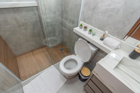 Banheiro da Suíte  de apartamento para alugar com 3 quartos, 75m² em Parque Gabriel, Hortolândia
