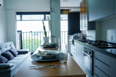 Studio à venda com 34m², 1 quarto e 1 vagaCozinha e Área de Serviço