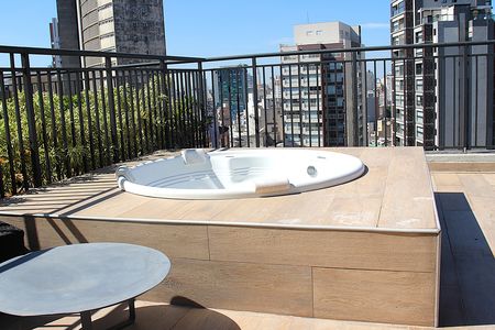 Studio para alugar com 25m², 1 quarto e sem vagaTerraço - Banheira