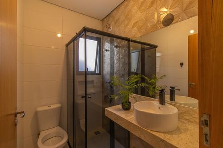 Casa de condomínio para alugar com 135m², 3 quartos e 2 vagasBanheiro Social