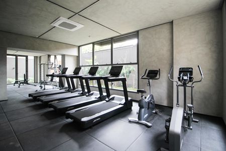 Área comum - Academia de apartamento para alugar com 1 quarto, 24m² em Indianópolis, São Paulo