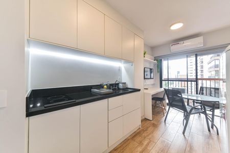Cozinha - Lavanderia Instalada de kitnet/studio à venda com 1 quarto, 32m² em Brooklin, São Paulo