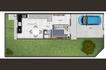 Casa à venda com 77m², 2 quartos e 1 vaga