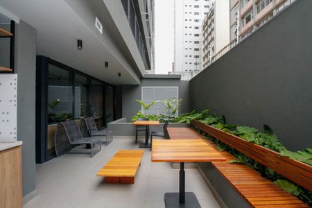 Studio para alugar com 23m², 1 quarto e sem vaga Studio para alugar com 23m², 1 quarto e sem vagaÁrea Comum - Espaço Gourmet