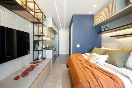 Studio para alugar com 25m², 1 quarto e sem vaga Studio para alugar com 25m², 1 quarto e sem vagaStudio - Sala e Quarto