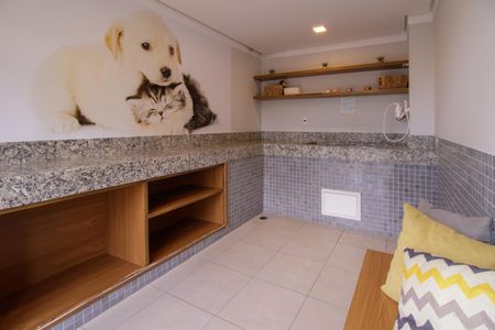 Studio à venda com 28m², 1 quarto e sem vagaBanho em animais de estimação