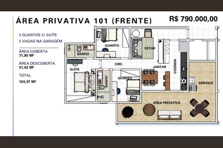 Apartamento à venda com 147m², 3 quartos e 2 vagas