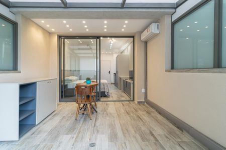 Varanda do Studio de kitnet/studio para alugar com 1 quarto, 35m² em Indianópolis, São Paulo