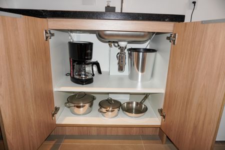 Studio à venda com 28m², 1 quarto e 1 vagaDetalhe cozinha