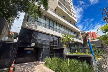 Studio à venda com 32m², 1 quarto e 1 vagafachada do predio