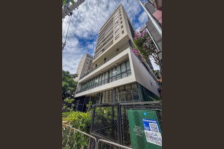 Studio à venda com 32m², 1 quarto e 1 vagafachada do predio