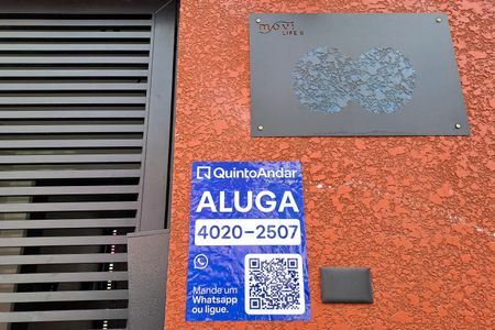 Studio para alugar com 30m², 1 quarto e sem vaga Studio para alugar com 30m², 1 quarto e sem vagaFachada e placa