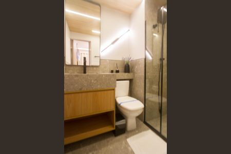 Studio para alugar com 30m², 1 quarto e sem vaga Studio para alugar com 30m², 1 quarto e sem vagaBanheiro