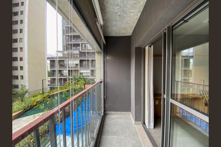 Varanda do Studio de kitnet/studio para alugar com 1 quarto, 29m² em Santo Amaro, São Paulo
