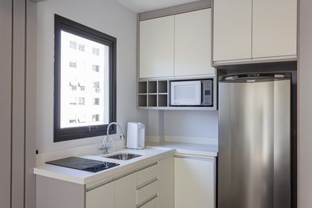 Apartamento para alugar com 38m², 1 quarto e 1 vagaDetalhe da cozinha