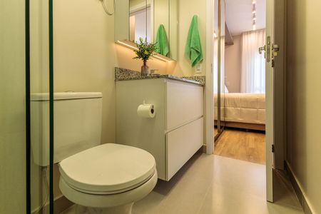 Studio para alugar com 29m², 1 quarto e 1 vaga Studio para alugar com 29m², 1 quarto e 1 vagaBanheiro