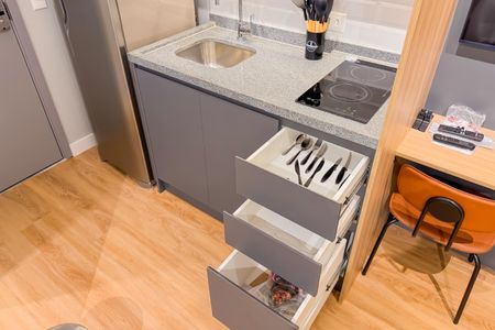 Studio à venda com 26m², 1 quarto e sem vagaCozinha