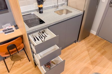 Studio à venda com 26m², 1 quarto e sem vagaCozinha