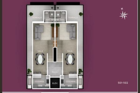 Apartamento à venda com 111m², 2 quartos e 2 vagas Apartamento à venda com 111m², 2 quartos e 2 vagasPlanta
