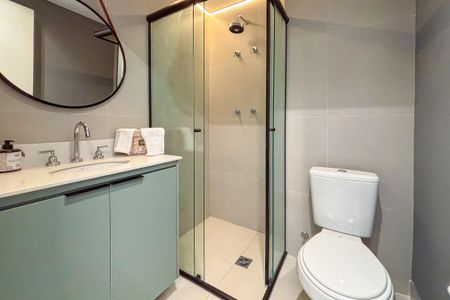 Studio para alugar com 25m², 1 quarto e sem vaga Studio para alugar com 25m², 1 quarto e sem vagaBanheiro