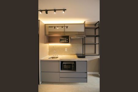 Studio para alugar com 27m², 1 quarto e sem vagaCozinha integrada